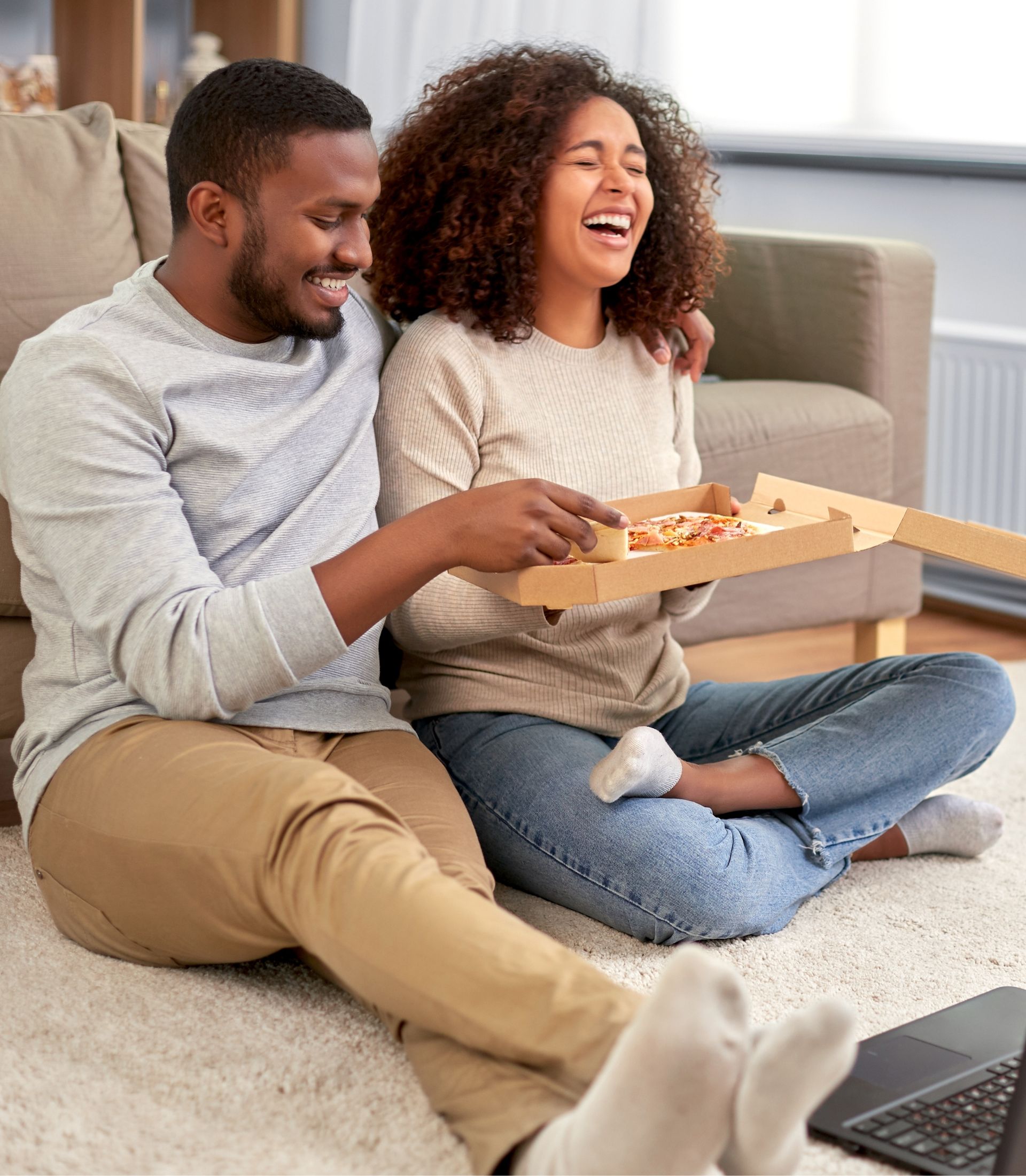 Happy Couple Eating PIzza (2) Happy Couple Eating PIzza (2)